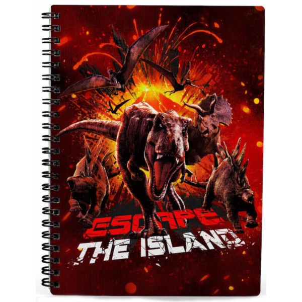 LIBRETA EFECTO 3D ESCAPE JURASSIC WORLD