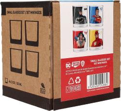 SET 4 MINI VASOS SUPERHEROES JLA UNIVERSO DC