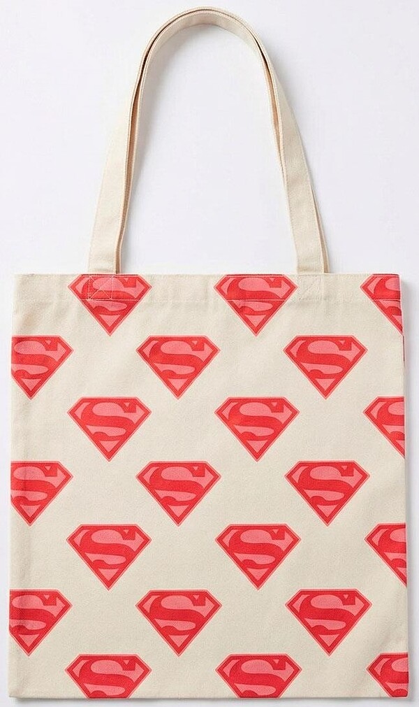 SHOPPING BAG WHITE 40 CM DC SUPERMAN SUPERGIRL