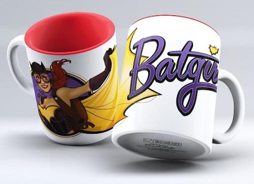 BATGIRL TAZA BLANCA-ROJA CERAMICA UNIVERSO DC