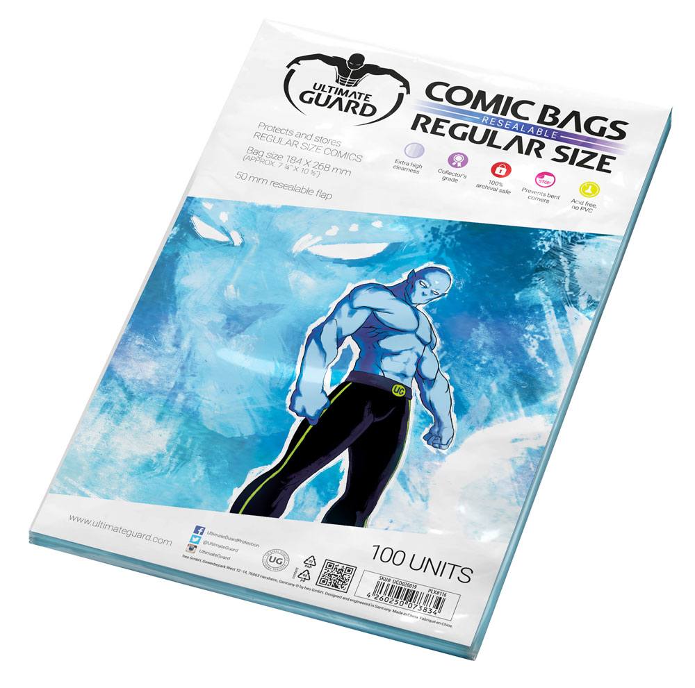 COMICS BAGS REGULAR SIZE RESEABLE 100 UNIDADES