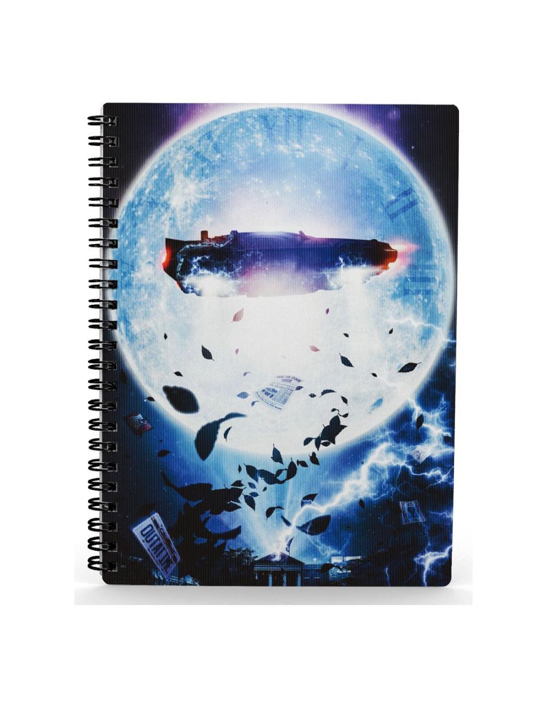 LIBRETA EFECTO 3D POSTER BTTF DELOREAN REGRESO AL